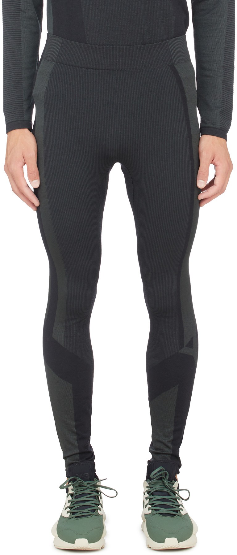 Y-3: Black Classic Running Tights - 1