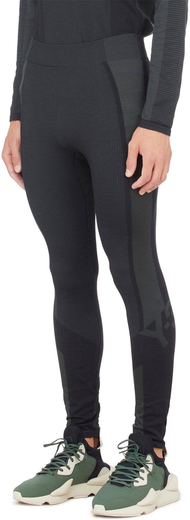 Y-3: Black Classic Running Tights - 2