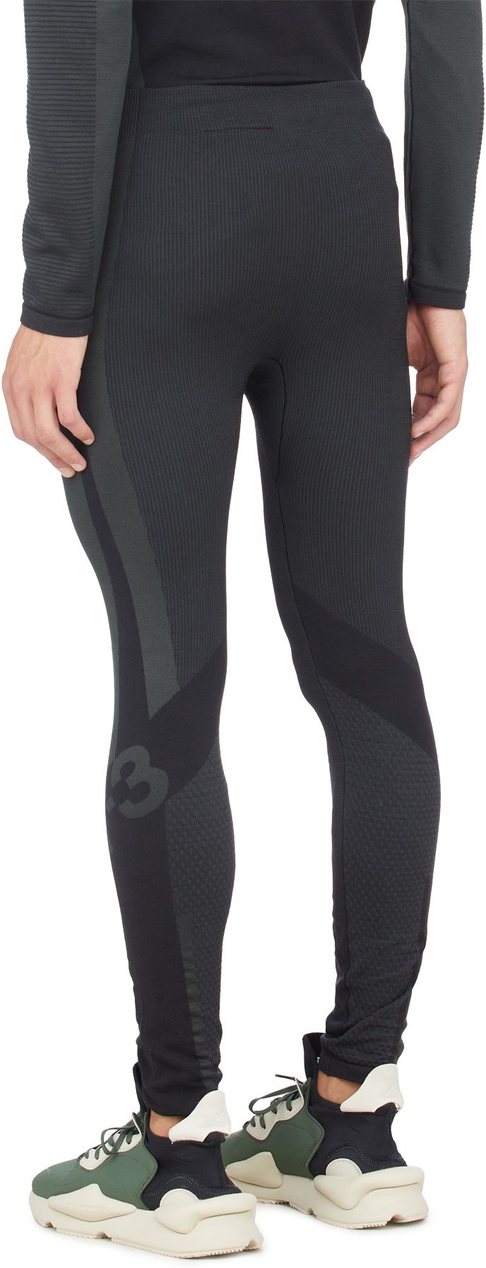 Y-3: Black Classic Running Tights - 3