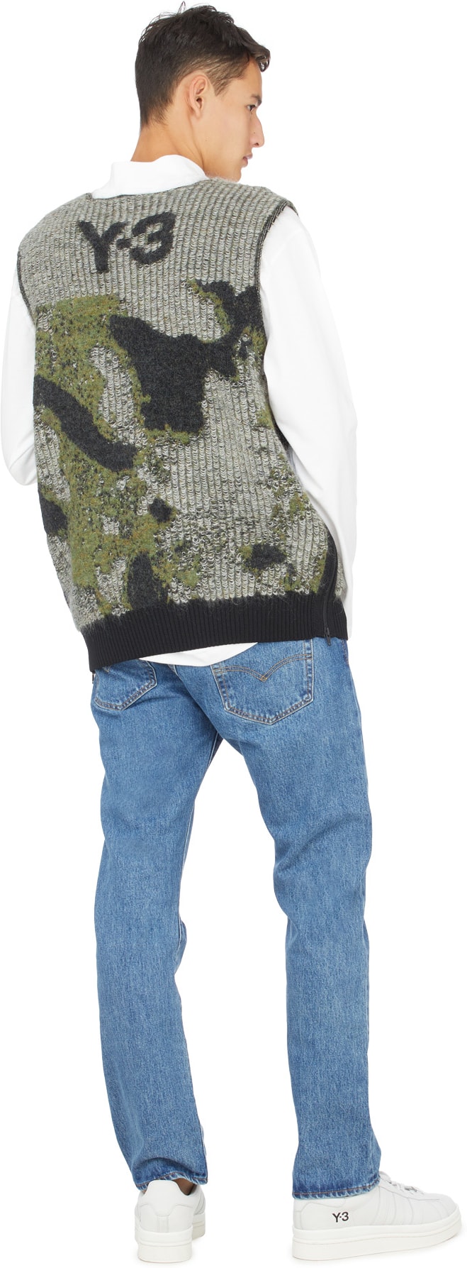 Y-3: Multicolor Camo Knit Vest - 4