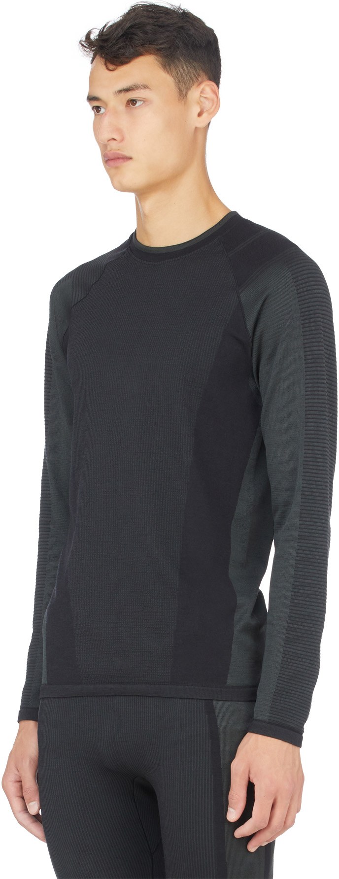 Y-3: Noir T-Shirt à Manches Longues en Tricot Classique Noir - 2