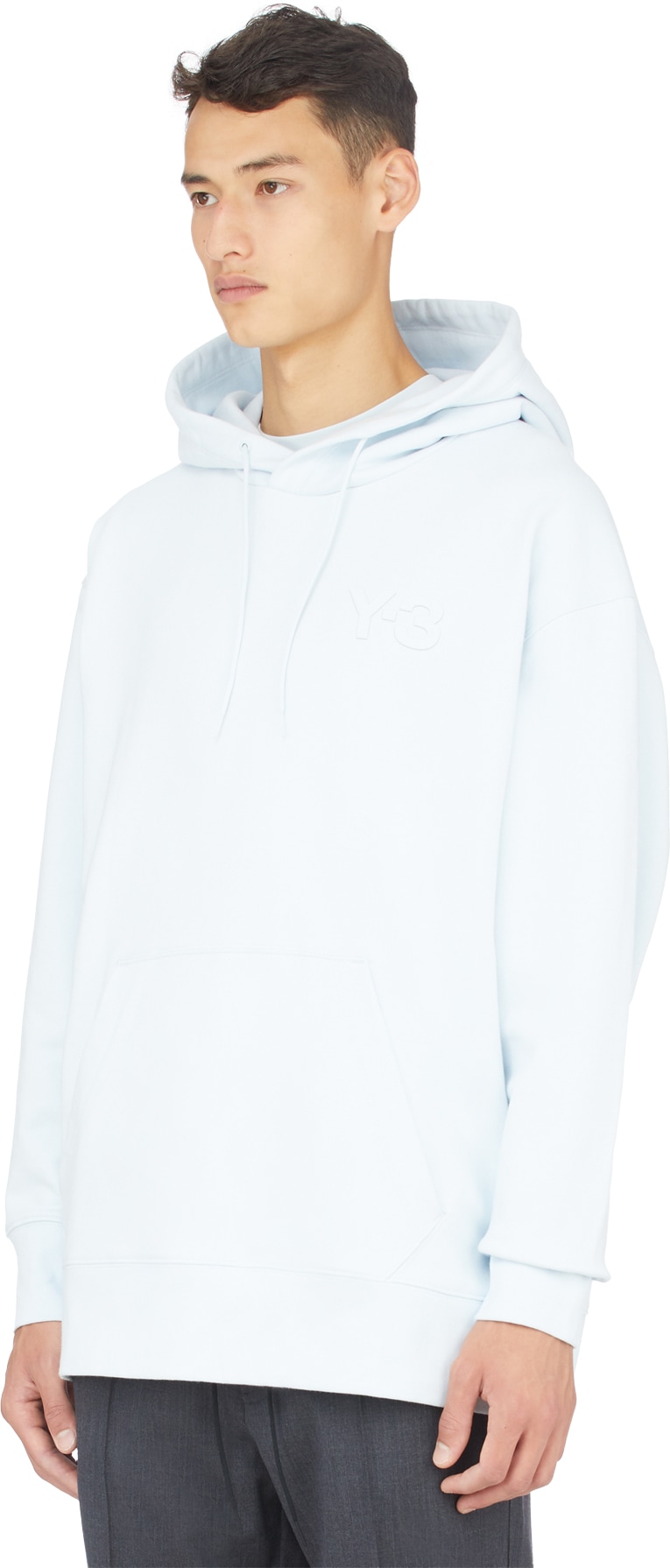 Y-3: Blue Classic Chest Logo Hoodie - 2