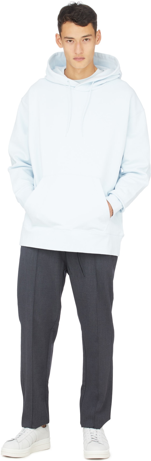 Y-3: Blue Classic Chest Logo Hoodie - 4