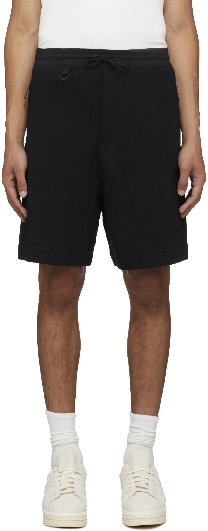 Y-3: Black Classic DWR Terry Utility Short - 1