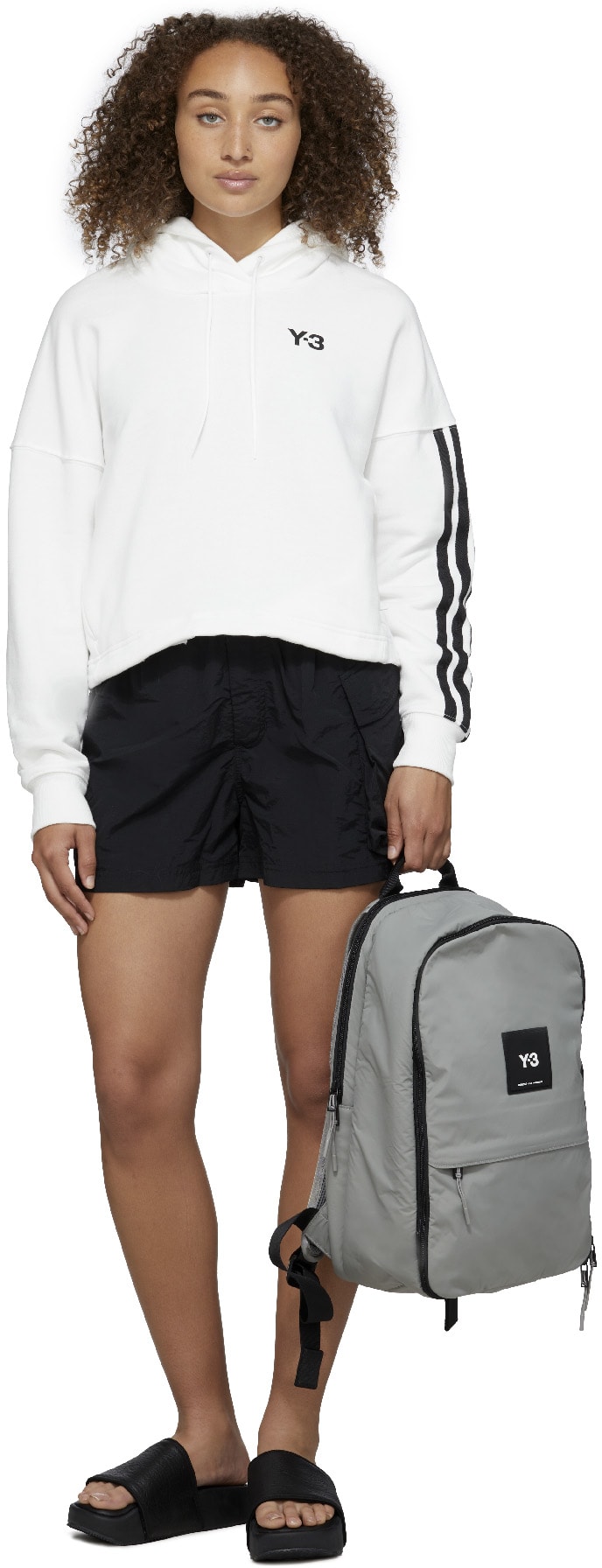 Y-3: Grey Tech Backpack - 4