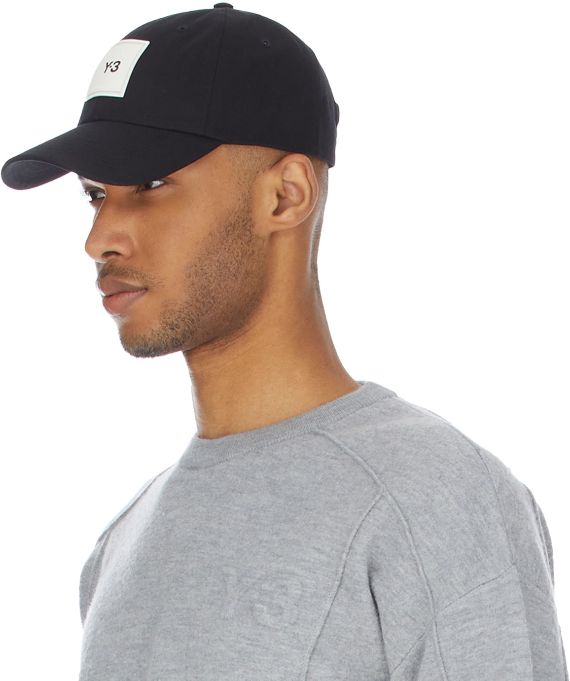 Y-3: Black Square Label Logo Cap - 2