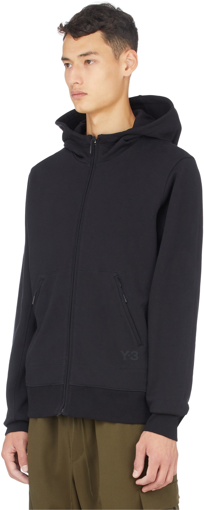 Y-3: Black Classic Terry Utility Hoodie - 2