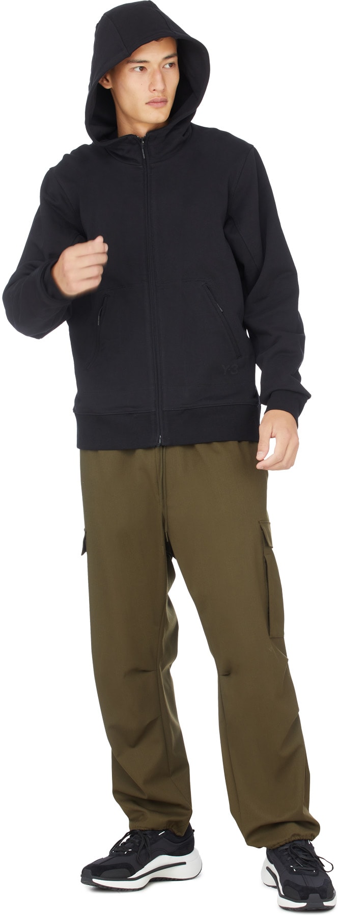 Y-3: Black Classic Terry Utility Hoodie - 4