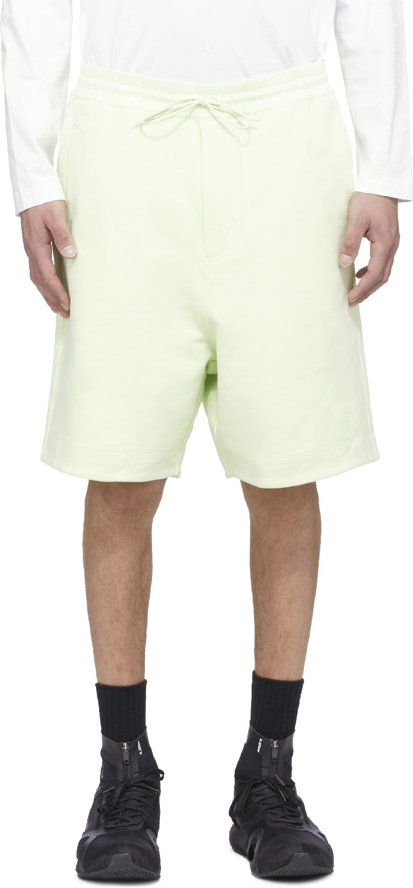 Y-3: Vert Short classique en éponge Vert - 1