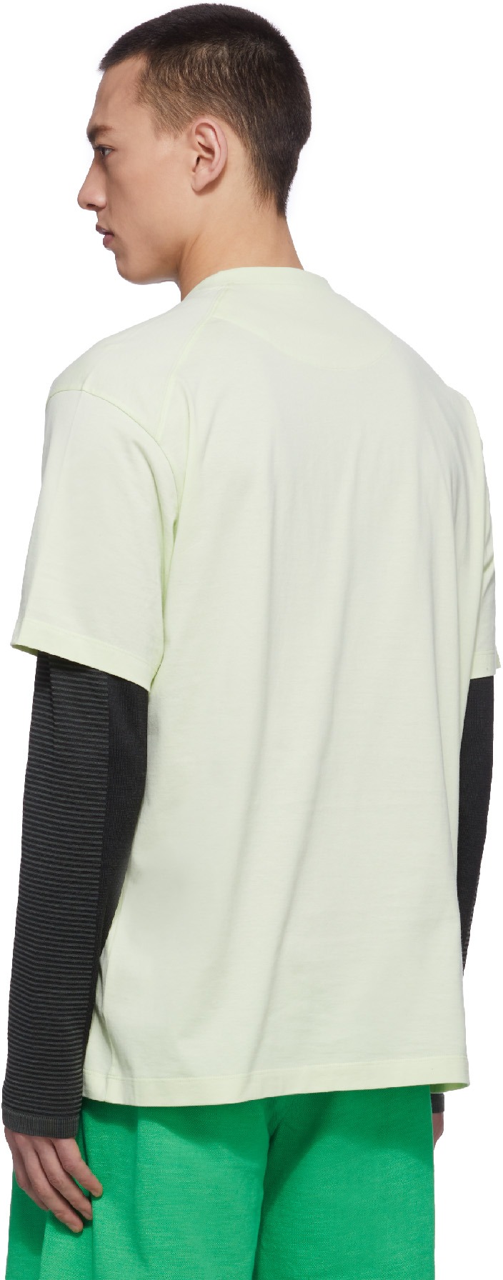 Y-3: Vert T-Shirt Logo Classique Vert - 3