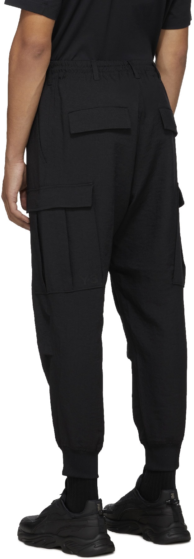 Y-3: Noir Pantalon Cargo Classique Uniforme Sport Noir - 3