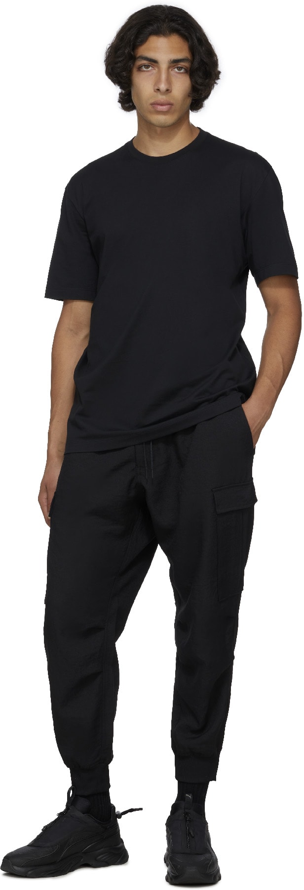 Y-3: Noir Pantalon Cargo Classique Uniforme Sport Noir - 4