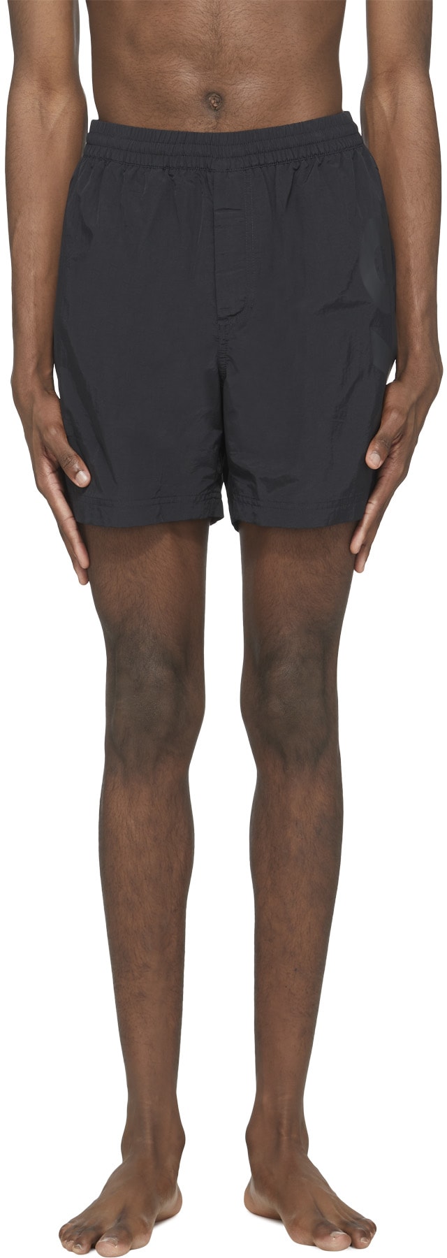 Y-3: Noir Short de Bain Logo Classique Noir - 1