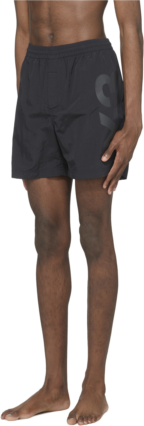 Y-3: Noir Short de Bain Logo Classique Noir - 2