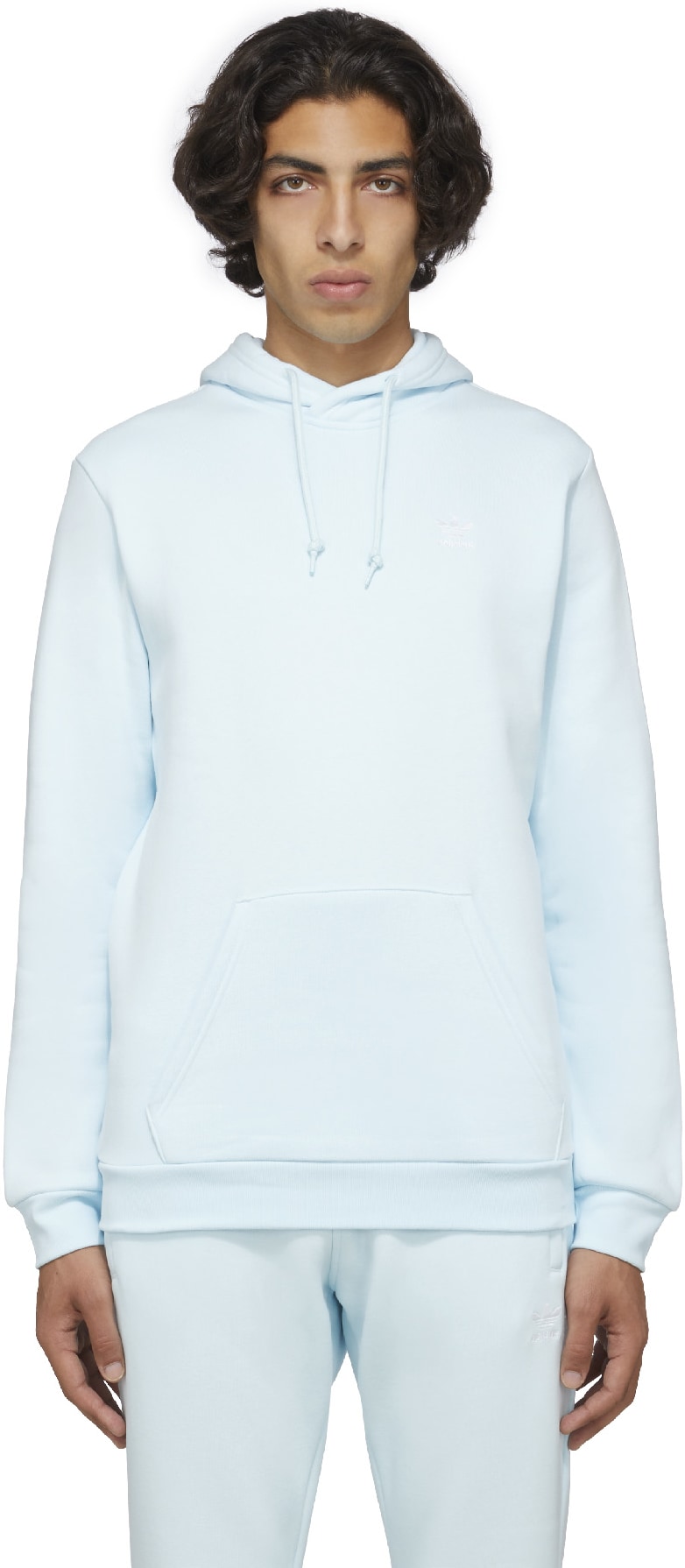 adidas Originals: Blue Adicolor Essential Trefoil Hoodie - 1