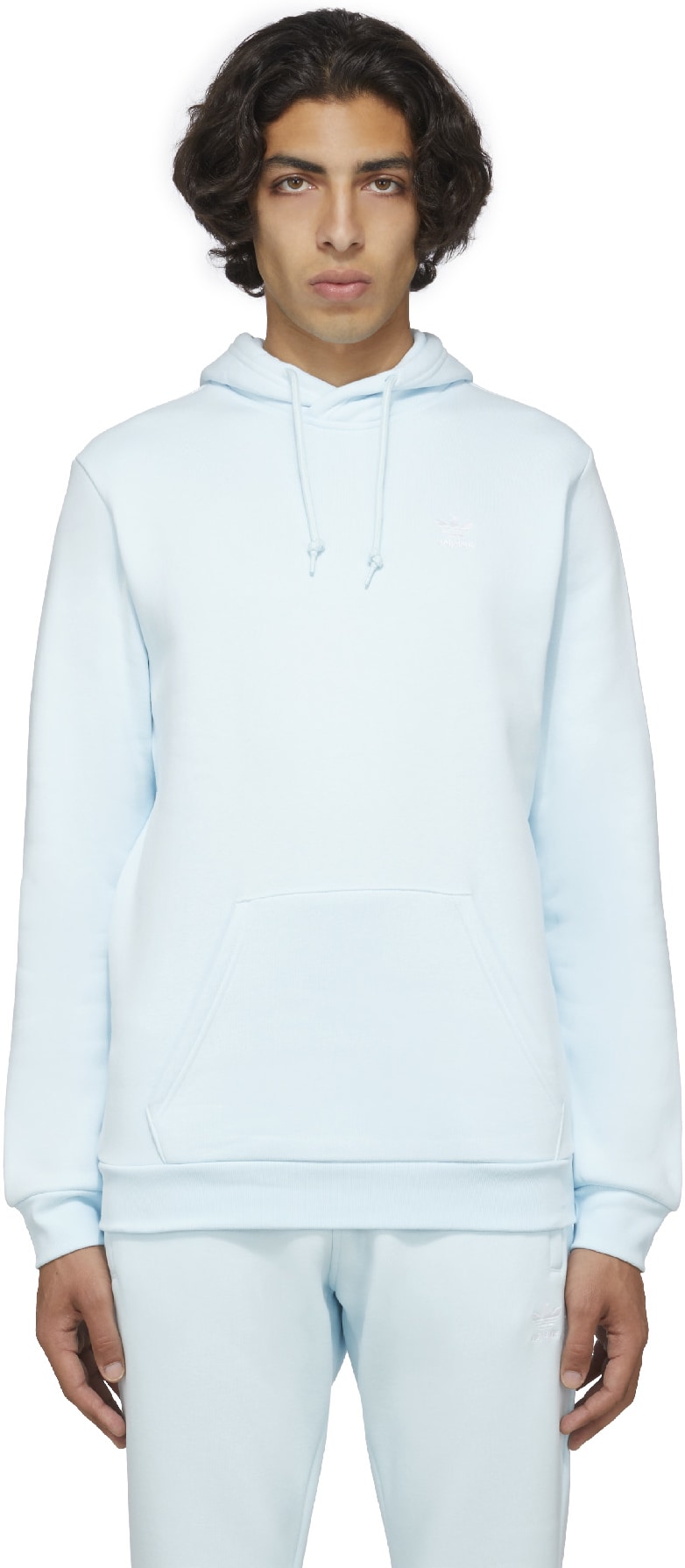 adidas Originals: Blue Adicolor Essentials Trefoil Hoodie - 1