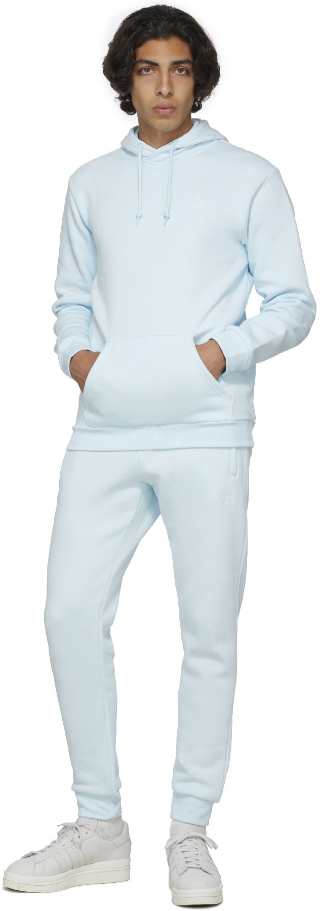 adidas Originals: Blue Adicolor Essential Trefoil Hoodie - 4