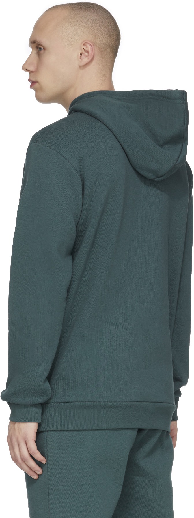 adidas Originals: Green Adicolor Essentials Trefoil Hoodie - 3