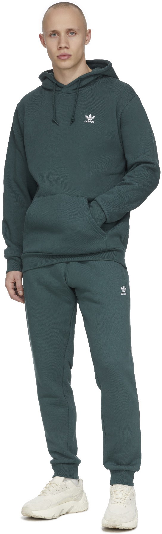 adidas Originals: Green Adicolor Essentials Trefoil Hoodie - 4