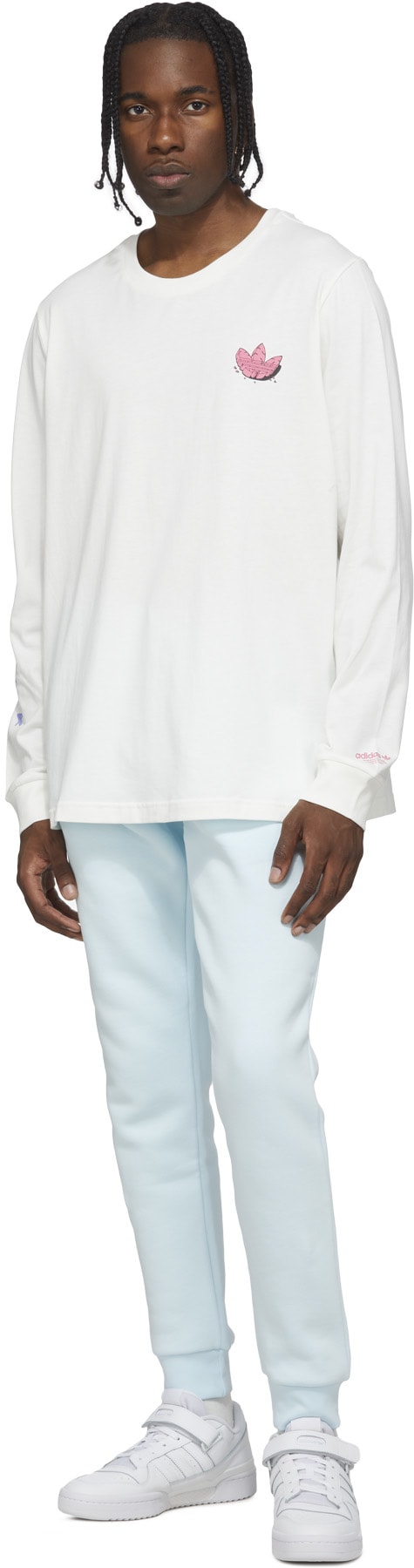 adidas Originals: Blue Adicolor Essential Trefoil Sweatpants - 4