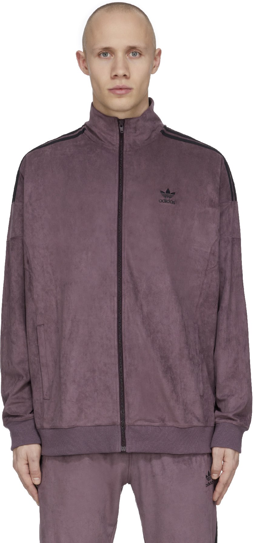 adidas Originals: Rouge Veste de Survêtement Adicolor Classics en Peluche Rouge - 1