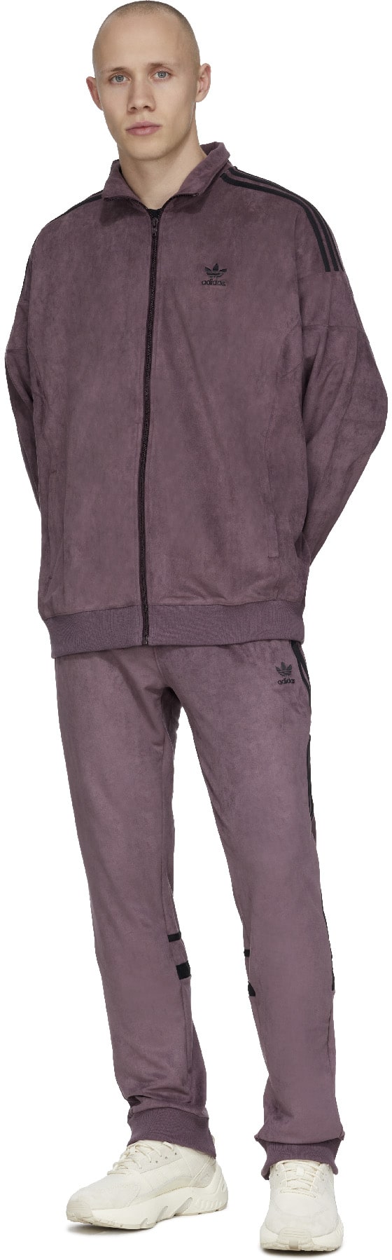 adidas Originals: Rouge Veste de Survêtement Adicolor Classics en Peluche Rouge - 4