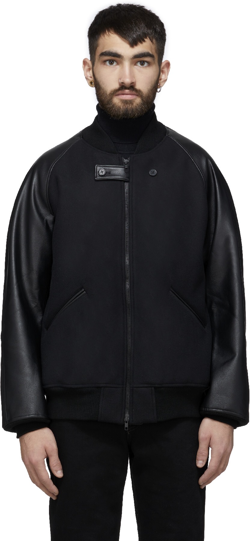 Y-3: Noir Blouson Teddy Classique Noir - 1