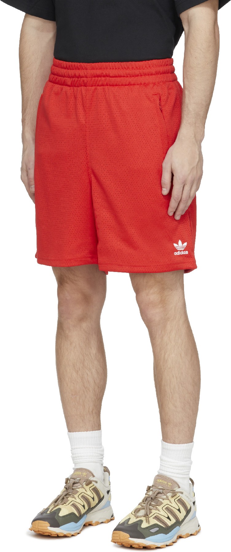 adidas Originals: Red Essential Mesh Shorts - 2