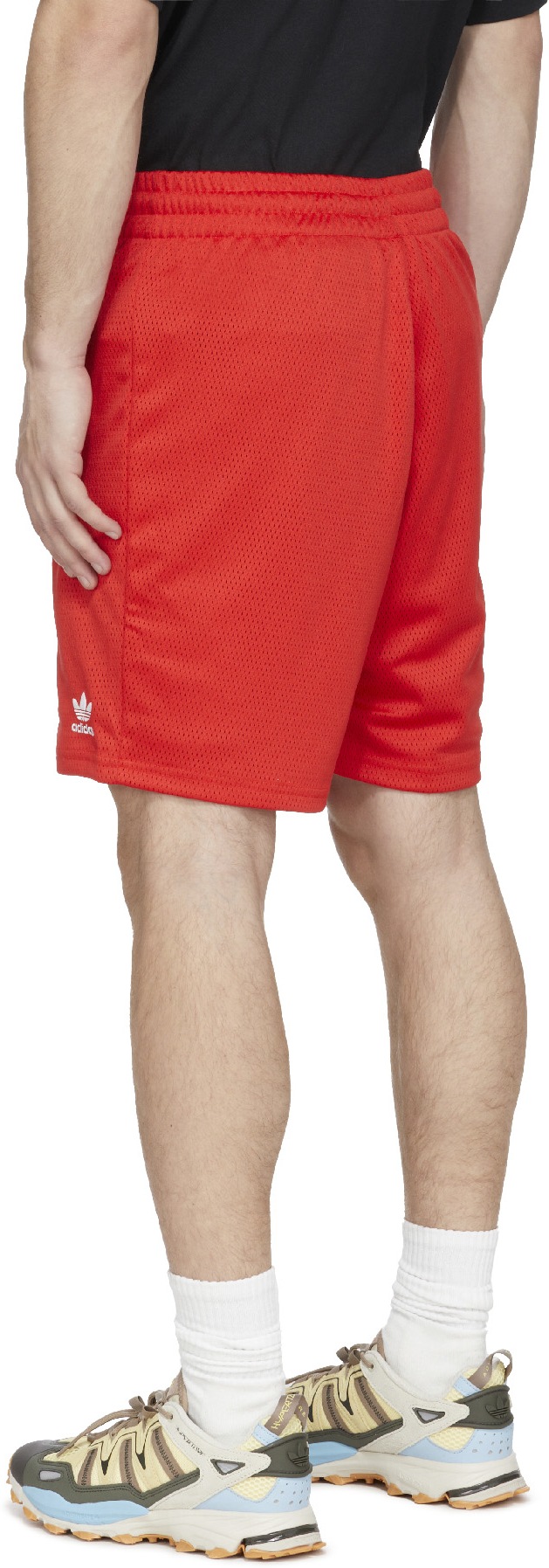 adidas Originals: Red Essential Mesh Shorts - 3