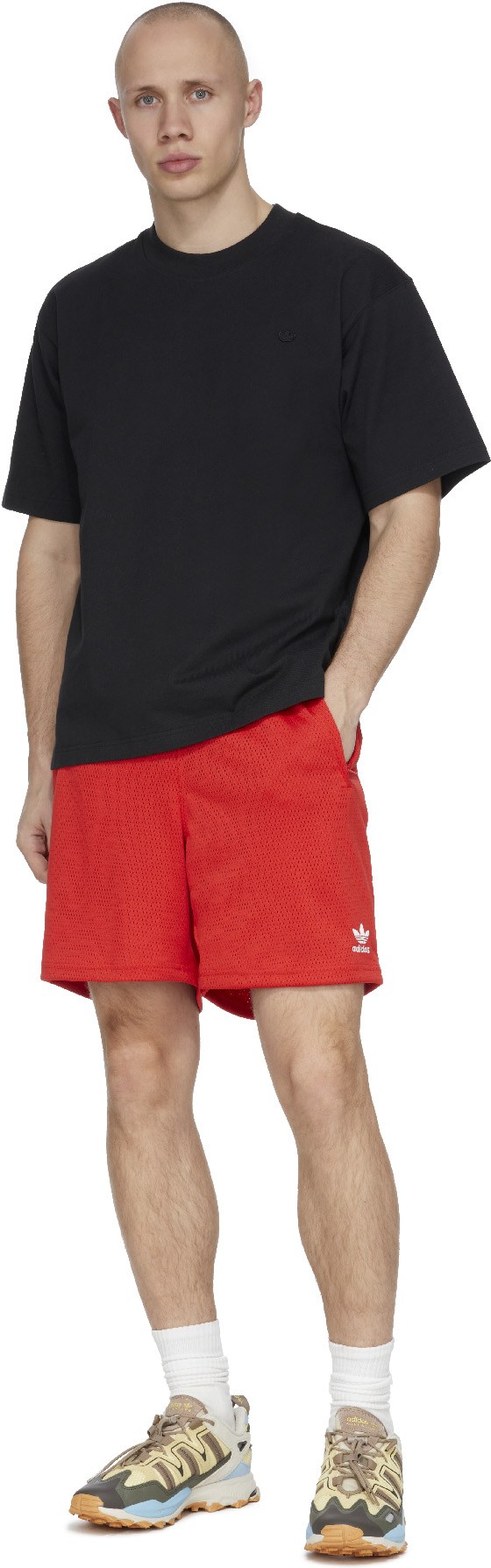 adidas Originals: Red Essential Mesh Shorts - 4