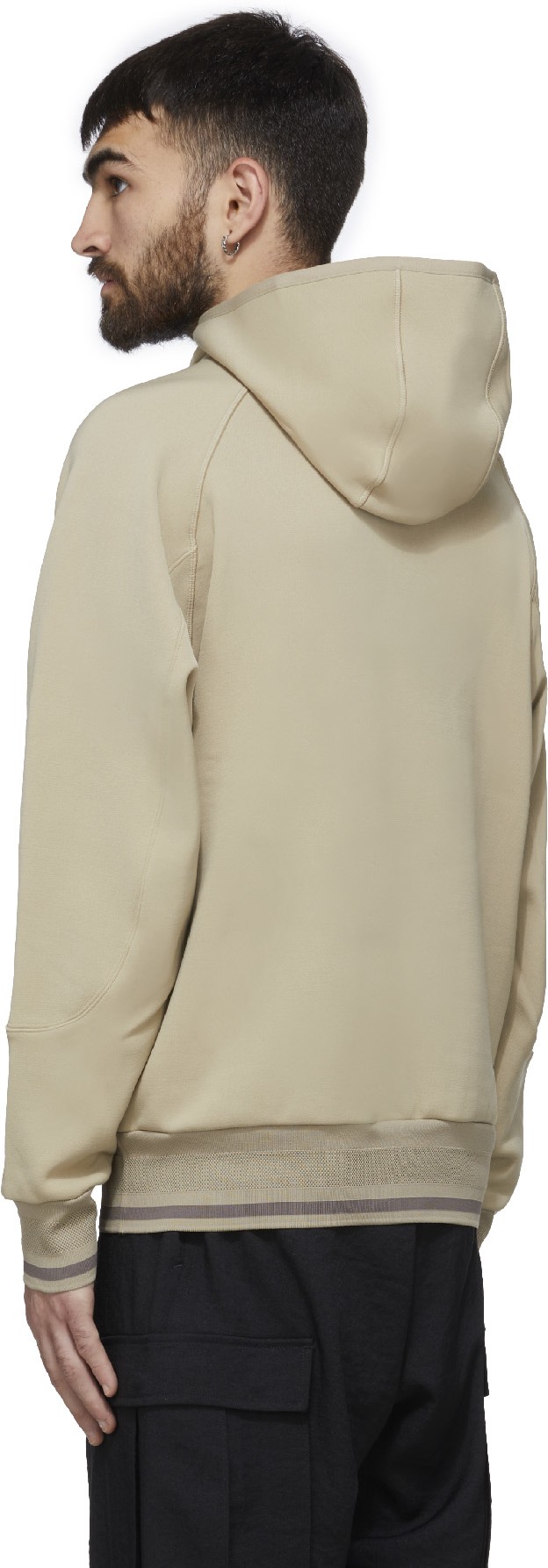 Y-3: Neutrals Logo Half-Zip Track Hoodie - 3