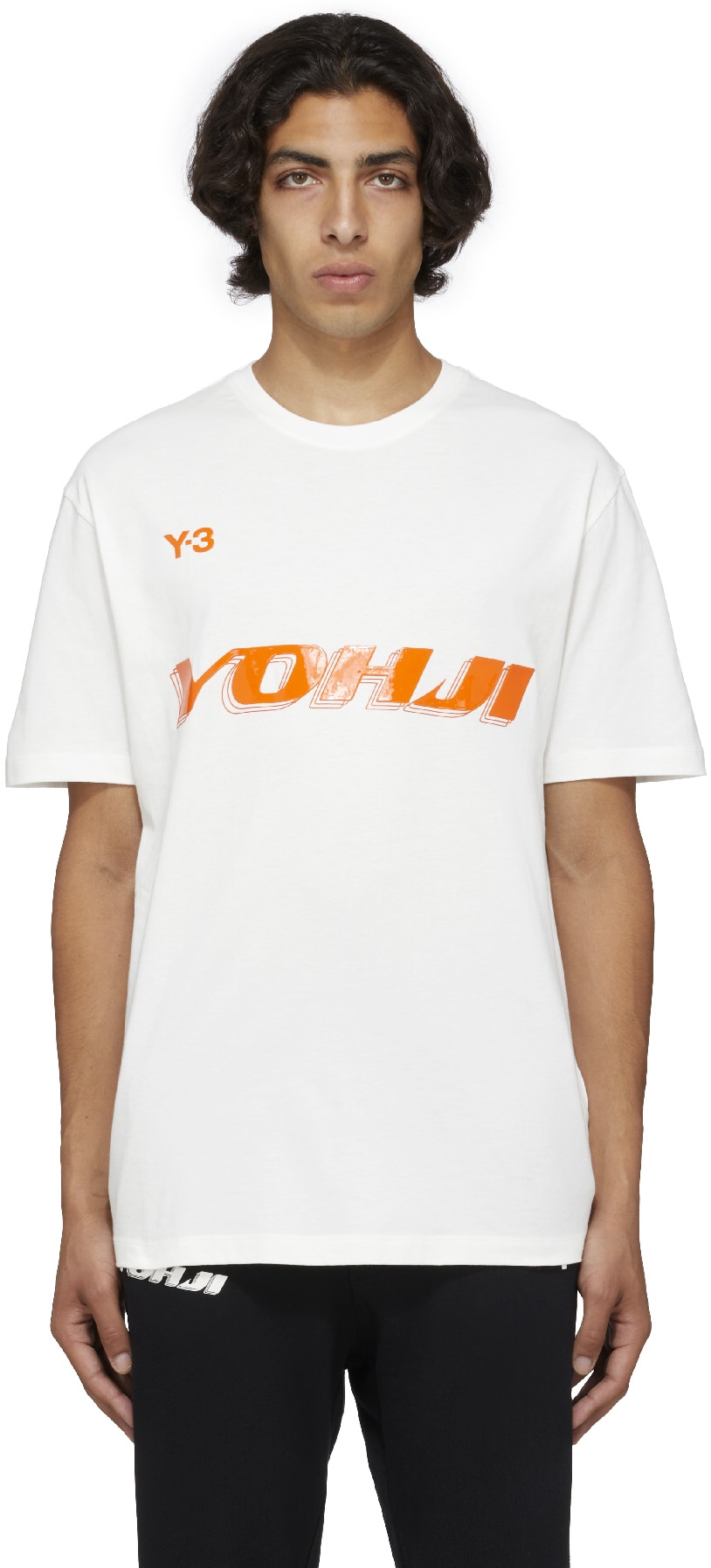Y-3: Blanc T-Shirt Graphique Blanc - 1