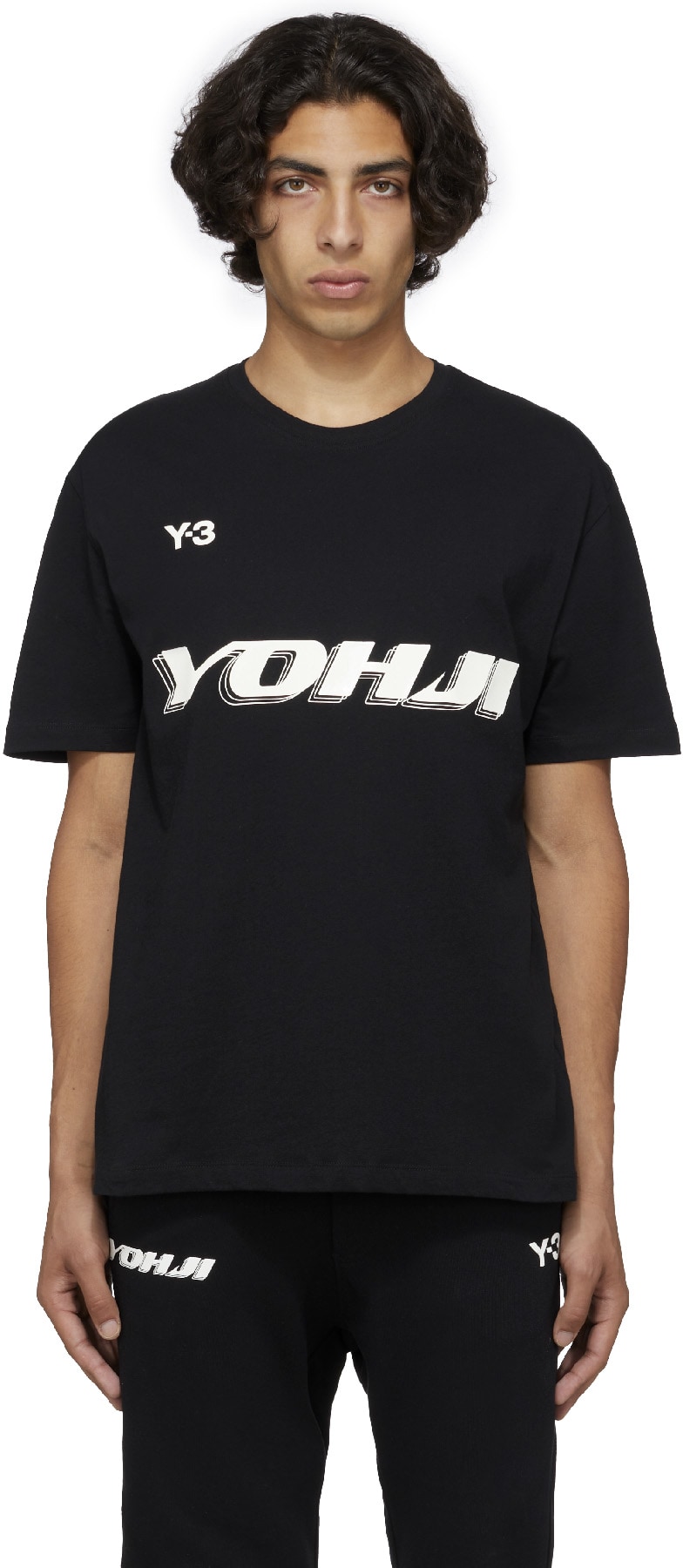 Y-3: Black Graphic T-Shirt - 1