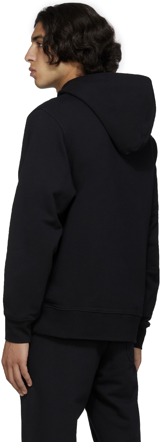 Y-3: Black Graphic Hoodie - 3