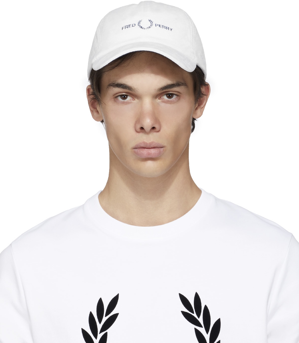 Fred Perry: White Towelling Cap - 1