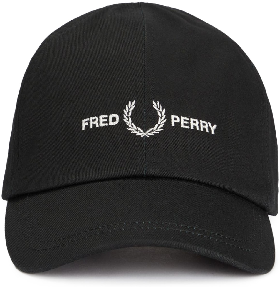 Fred Perry: Black Graphic Branding Twill Cap - 1