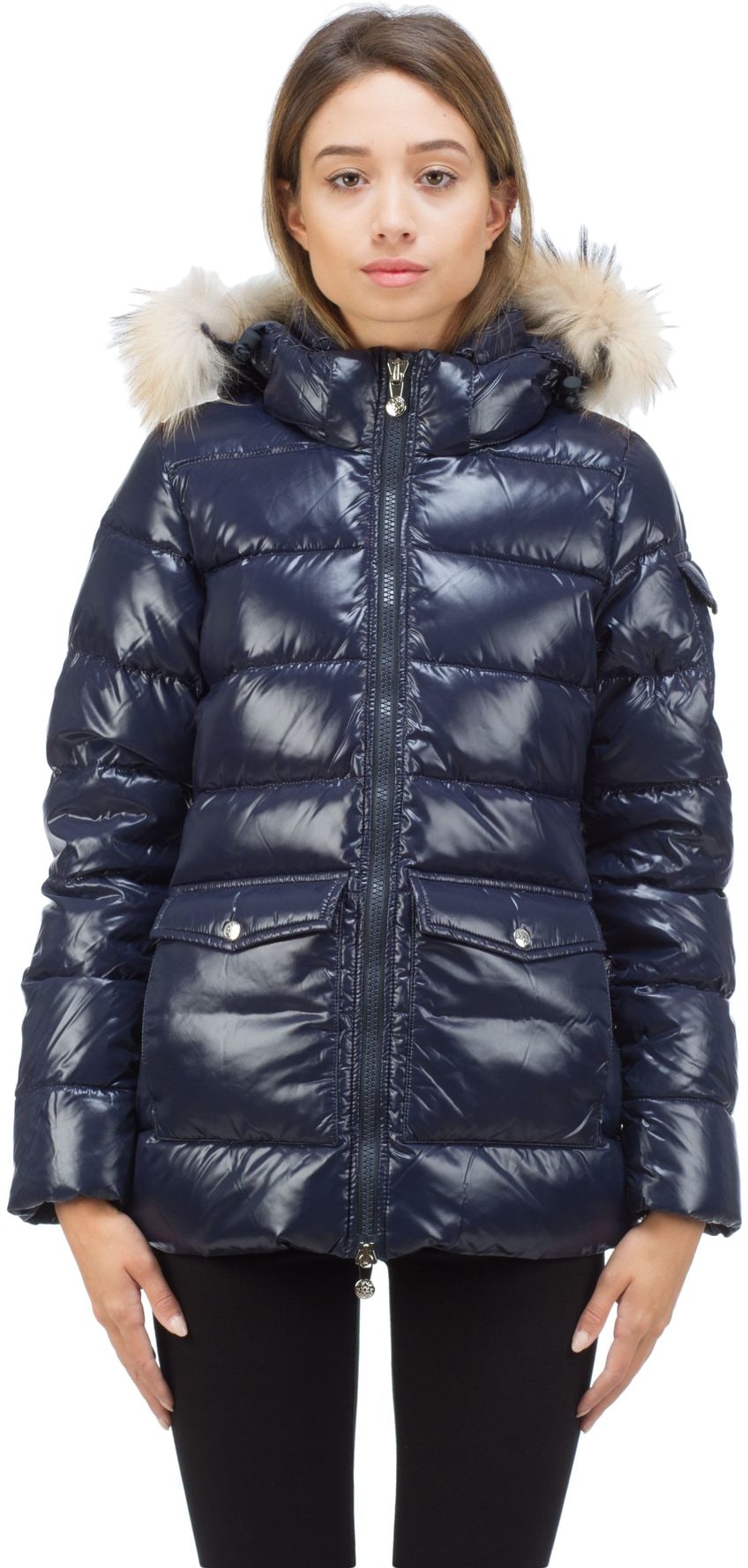 Pyrenex: Blue Authentic Shiny Fur Jacket - 1