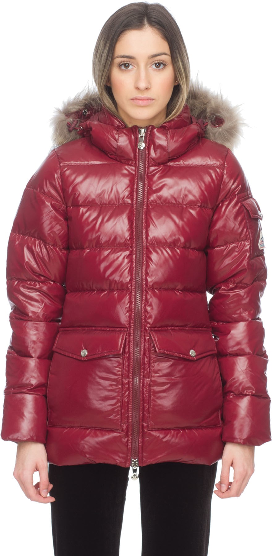 Pyrenex: Red Authentic Shiny Fur Jacket - 1