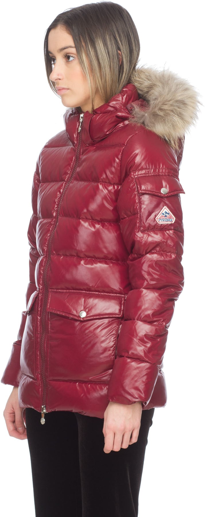 Pyrenex: Red Authentic Shiny Fur Jacket - 2