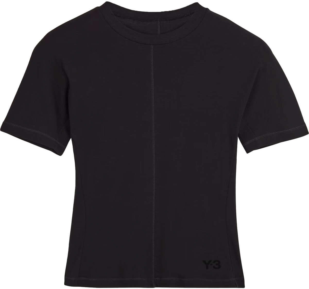 Y-3: Black Fitted T-Shirt - 1