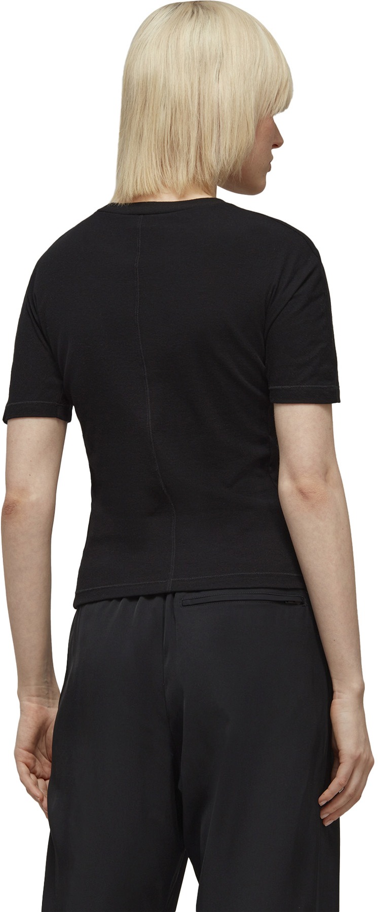 Y-3: Black Fitted T-Shirt - 3