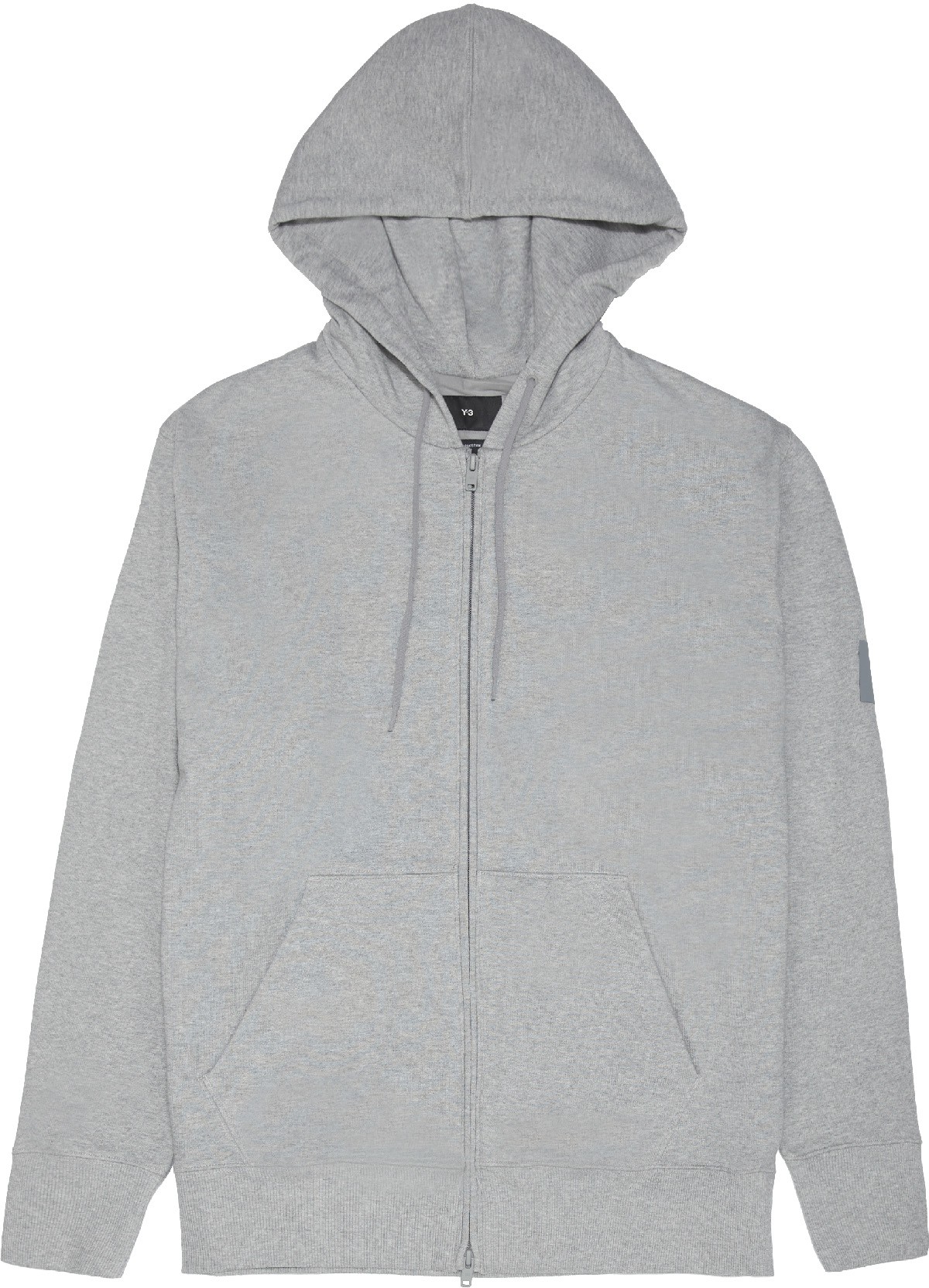 Y-3: Grey Organic Cotton Terry Zip Hoodie - 1