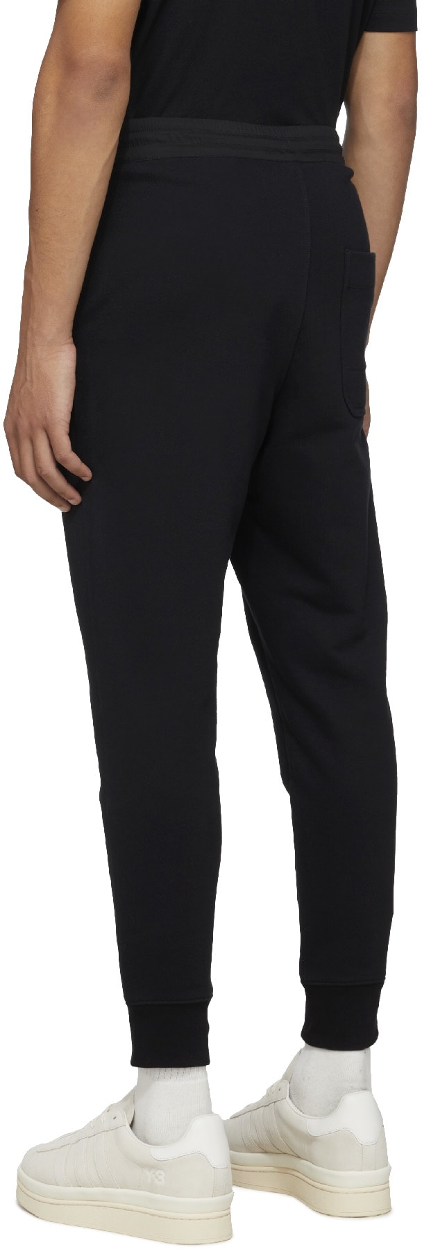 Y-3: Black Graphic Cuffed Pant - 3