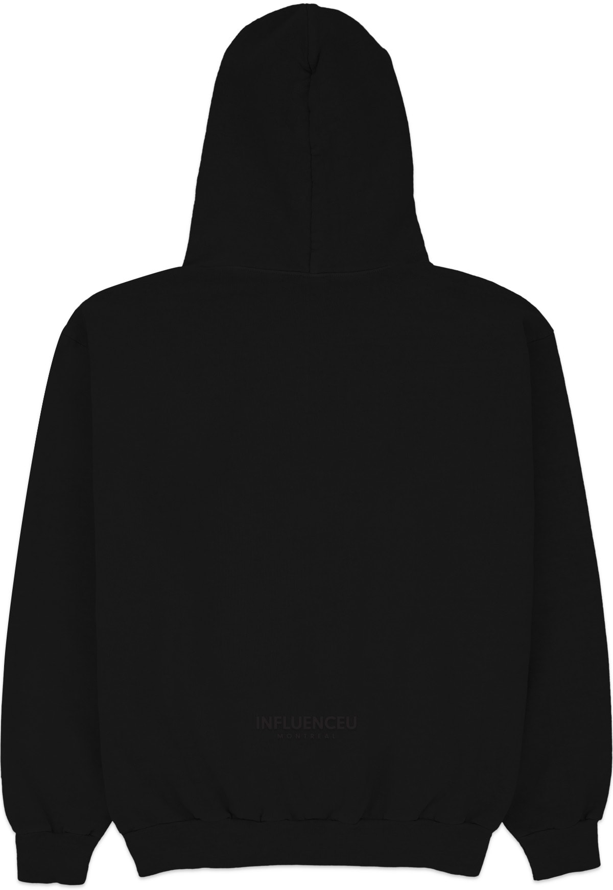 influenceu: Noir Veste à Capuche Épaisse à Logo Noir - 2