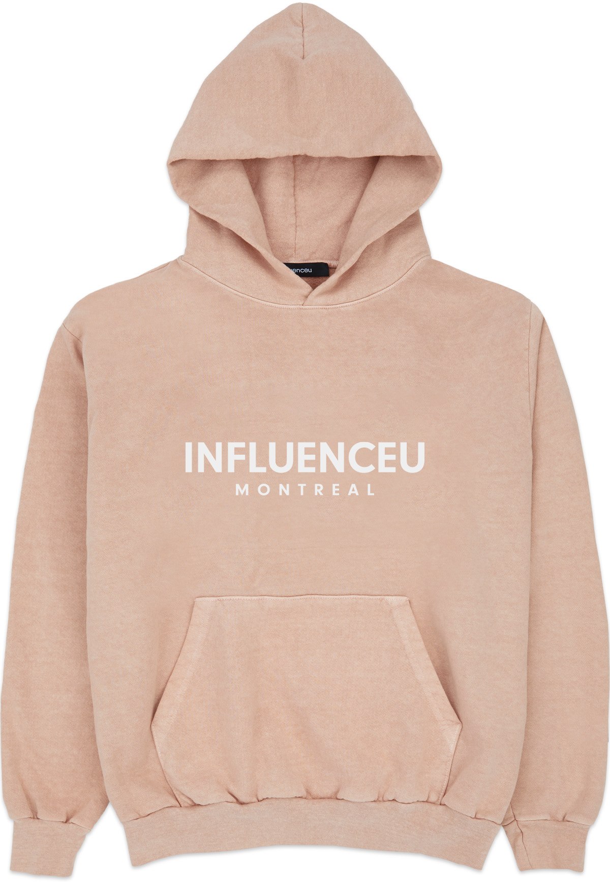 influenceu: Pink Heavy Fleece Logo Hoodie - 1