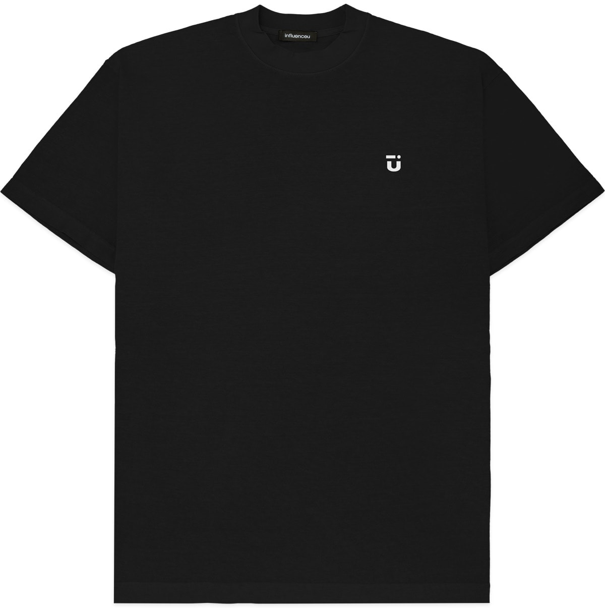 influenceu: Black Heavy Jersey Logo T-Shirt - 1