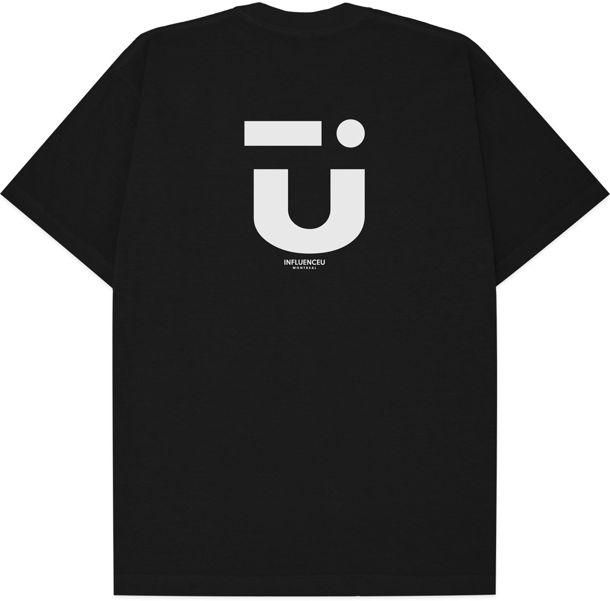 influenceu: Noir T-Shirt à Logo en Jersey Lourd Noir - 2