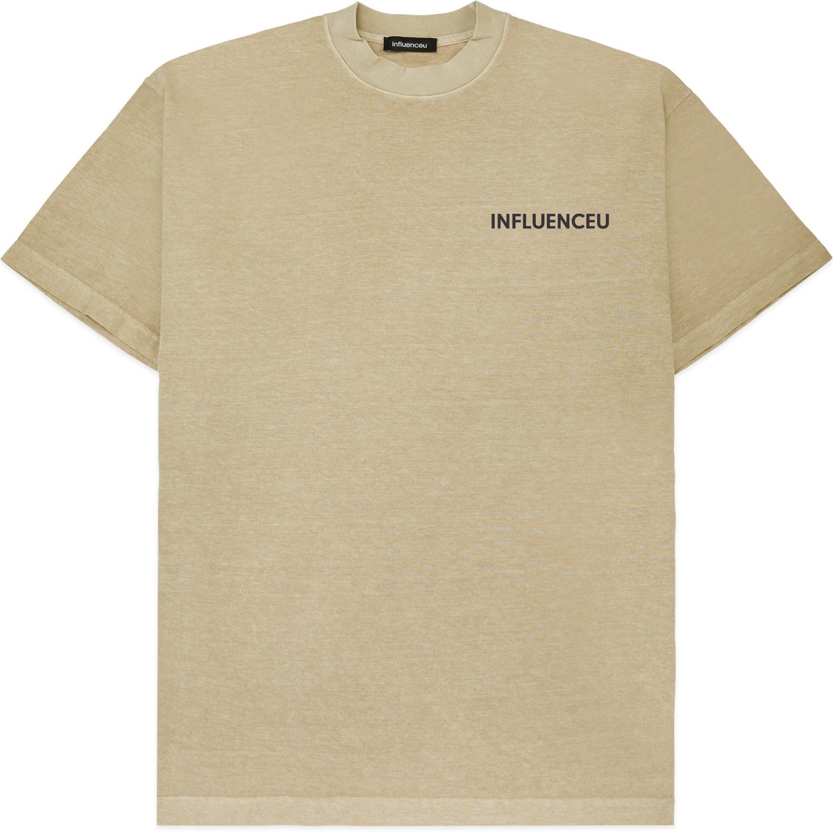 influenceu: Neutrals Heavy Pigment Dyed Jersey Logo T-Shirt - 1