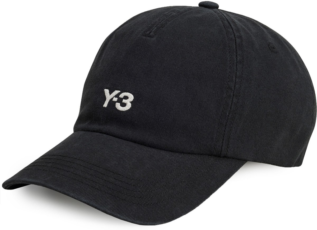 Y-3: Noir Casquette pour papa Noir - 1