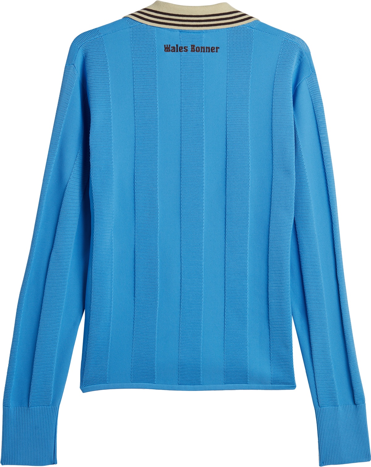 adidas Originals: Blue Wales Bonner Knit Long Sleeve Football T-Shirt - 2